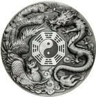 2019 5 Oz Silver  5 Tuvalu Chinese Mythical Creatures Dragon N Pheonix Coin 