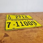 1972 Iowa License Plate 10- 2712 7-11009 Original Paint