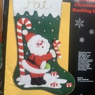 Santa Jeweled Christmas Stocking Felt Applique Kit Unworked Malina 18 In