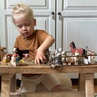 Wooden Toy Farm Animal Set 22 Pcs  Toys Figurines Uniqe Handmade Gift Montessori