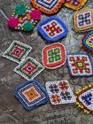 Vintage Kuchi Tribal Patches Beaded Evil Eye 14pcs Bulk Lot 2  - 3 5   21179 
