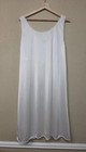 Vintage Pollinaise Slip Dress Womens 2x White Nylon Lace Full Slip Made Usa 90s