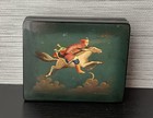 Vintage Russian Ussr Signed Hand Painted Lacquer Box  Ivan Tsarevich Riding Wolf