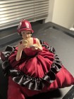 Vintage Porcelain Half Doll Pin Cushion Deco Flapper Woman Hat Powder Compact