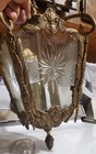Antique Vintage Solid Brass  8 Pounds  Etched Glass Rare Lantern Chandelier