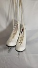 Lake Placid Vintage White Leather Figure Ice Skates Size 9 5 With Slm Blades