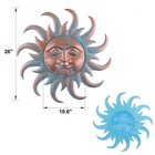 Sun Metal Wall Art Outdoor Decor - Cute Sun Face Metal Wall Sculpture Statues   