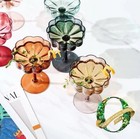 Flower Vintage Wavy Glass Coupes Martini  Champagne   Cocktail Coupes - Set Of 6