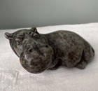 Mbare Hand Carved Stone Hippopotamus Sculpture With Box  Made In Zimbabwe
