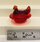 Vintage Mosser Art Glass Open Salt Hen On Nest Red Uv Reactive Orange Glow