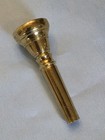Vintage Bugle Mouthpiece     2 75  Oal     Brass  Silver Plate Gone     Unmarked