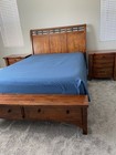 5 Piece Solid Mango Wood Queen Size Bedroom Set