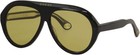 Gucci Gg0479s 002 Black Aviator Sunglasses Yellow Lens New