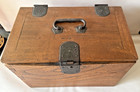 Antique Japanese Dovetailed Wood Calligraphy Writing Box With Iron Hardware