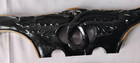 Vintage Carved   Painted Black Crest Pediment 20 1 2  Wide