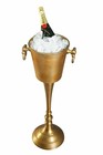 Distressed Gold Champagne Bucket Floor Standing Wine Cooler Ice Bucket