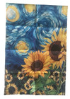 Sunflowers Starry Night Design 12 X 17 5  Double Sided Garden Yard Flag