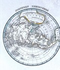 1835 Bradford Map World Hemispheres North   South Pole Arctic Antarctic Ocean