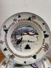 Folkcraft Stoneware Winter Side 10 25  Dinner Plates Set Of 4 Christmas Snow