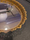 Vintage Oval Filigree Gold Tone Metal Vanity Mirror And or Dresser Tray
