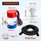 1100 Gph Boat Bilge Water Pump 12v 1-1 8 Inch Dia Bilge Pump Plumbing Kit W hose