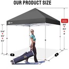 Crown Shades 8x8 Pop Up Canopy  Beach Tent With One Push Setup  Grid Grey  used 