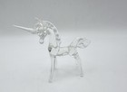 Vintage Miniature Hand Blown Glass Crystal Unicorn Horse Figurine
