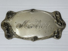 Antique Mother Engraved Coffin Plate Funeral Memorial Casket Plaque Metal Vtg