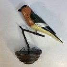 Anthropologie Deco Bird Nest Wall Decor Hand Carved Wood Handpainted 7 5x6in Vtg