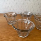 4 Vintage French Glass Jam Jelly Jar Pot Faceted Preserving Glass 2307252