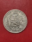 1885 Td Peru Un Sol Silver Coin 90  25g 22 5g Asw