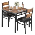 Space-saving Dining Table Set - Upholstered Chairs  Casual Dinner 3 5 Piece Set