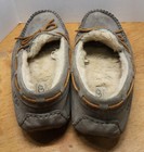 Ugg Women s Dakota Pewter Grey Suede Slippers Moccasins 5612 Shoes Size 10