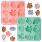 2 Pack 3d Pumpkin Silicone Mold  Halloween Thanksgiving Candy Mold  Autumn