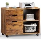 Versatile Office Cabinet W  Open Shelves   3 Drawers Rolling Storage Solution Us