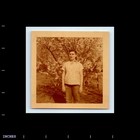 Old Vintage Square Color Photo Solo Woman Glasses Flower Blossom Tree
