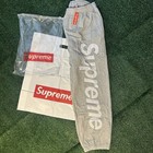 Supreme Gray Men   s S Regular Logo Sweatpants Cotton Drawstring Elastic Waist