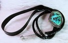 Navajo Signed Lg  Nugget Turquoise Bolo Tie Sterling Silver