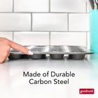 Goodcook Pro Nonstick Steel Mini Muffin Pan   24 Cup  Gray