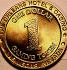 1- New Orleans Hotel   Casino One Dollar Gaming Token Las Vegas Nevada Gold Chip