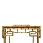 Italian Aesthetic 47  Faux Bamboo Gilt Wood Mirror With Greek Key Elements C1930