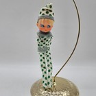 Vtg Knee Hugger Elf Pixie Green Polka Dot Shelf Sitter Blonde Blue Eyes Japan