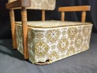Vintage Retro 1970 s Booster Seat Wood Vinyl Baby Child
