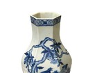 Vintage Chinese Blue White Hexagonal Flower Bird Porcelain Vase Ws5038