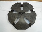 Antique Cast Iron Sad Iron Stove Top Warming Holder Heating Stand Heater Wheel
