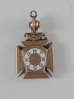 10k Knights Of Templar Masonic Watch Fob Pendant Jeweled Black Enamel