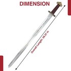 Viking Sword Stainless Steel Blade  Leather-wrapped Handle  Wood Display Plaque