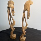 Pair 16    Vintage African Hand Carved Wooden Tribal Figures Dogon Style Statues