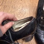 1910s   1920s Black Leather Lace-up Oxford Heels     Early Jazz Age Antique Shoe