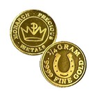 1 4 Gram Monarch Lucky Horseshoe  9999 Gold Bullion Round 24k Capsule